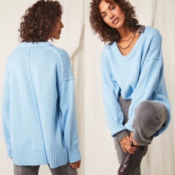 New Free People Brookside Blue sweater - Picture 2 of 9